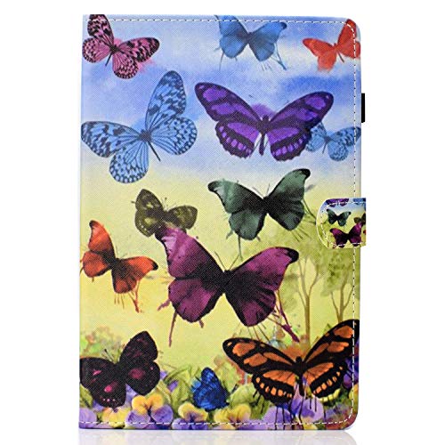 Lspcase Galaxy Tab A 10.5 Zoll Hülle PU Leder Flip Tasche Case Magnetvers Stand Tablet Schutzhülle mit Auto Schlafen/wachen Funktion für Samsung Galaxy Tab A 10.5 SM-T590 SM-T595 Bunter Schmetterling von Lspcase