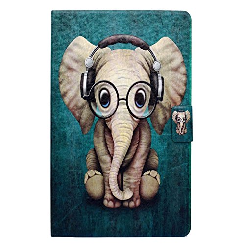 Lspcase Galaxy Tab A6 10.1 2016 Hülle PU Leder Schutzhülle Flip Case Stand Magnetverschluss Tasche - mit Auto Schlaf und Kartenschlitz für Samsung Galaxy Tab A 10.1 Zoll T580 / T585 Baby Elefant von Lspcase