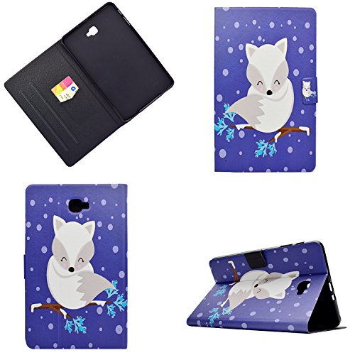 Lspcase Galaxy Tab A6 10.1 Hülle PU Leder Schutzhülle Flip Case Stand Magnetverschluss Tasche - mit Auto Schlaf und Kartenschlitz für Samsung Galaxy Tab A 10.1 Zoll T580 / T585 Polarfuchs von Lspcase