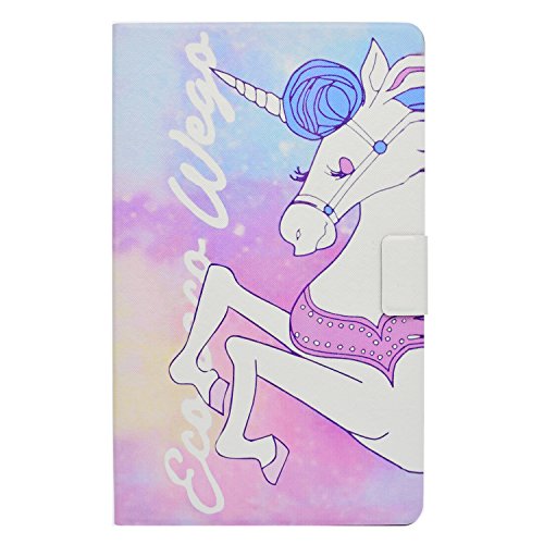 Lspcase Galaxy Tab A6 10.1 Hülle PU Leder Schutzhülle Flip Case Stand Magnetverschluss Tasche - mit Auto Schlaf und Kartenschlitz für Samsung Galaxy Tab A 10.1 Zoll T580 / T585 Rosa Pferd von Lspcase