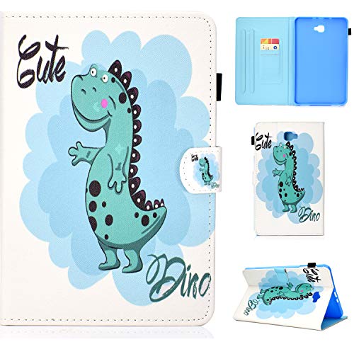 Lspcase Hülle für Samsung Tab A6 10.1 SM-T580 / SM-T585 PU Leder Case Magnetisch Flip Cover Etui mit Auto Schlaf/Aufwach Funktion und Stifthalter für Samsung Galaxy Tab A 10.1 Zoll 2016 Dinosaurier von Lspcase