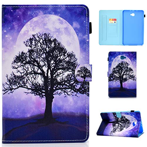 Lspcase Hülle für Samsung Tab A6 10.1 SM-T580 / SM-T585 PU Leder Case Magnetisch Flip Cover Etui mit Auto Schlaf/Aufwach Funktion und Stifthalter für Samsung Galaxy Tab A 10.1 Zoll 2016 Lila Baum von Lspcase