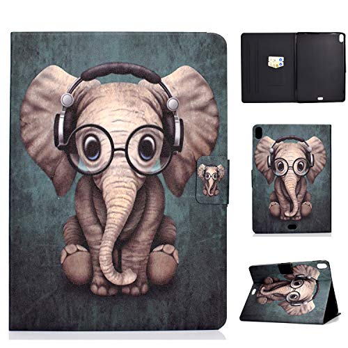Lspcase Hülle für iPad Pro 11 Zoll - iPad Pro 11" Schutzhülle Flip Cover Case Tasche mit Kartensteckplatz, Magnetschnalle, Standfunktion und Auto Wake/Sleep Funktion Baby Elefant von Lspcase
