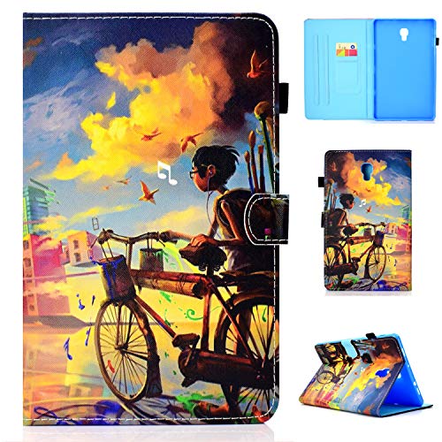 Lspcase Kompatibel für Samsung Galaxy Tab A 10.5 Zoll SM-T590 T595 PU Schutz Hülle Flip Cover Case im Bookstyle mit Stifthalter Standfunktion Karteneinschub und Magnetverschluß Etui Eindrucksmalerei von Lspcase