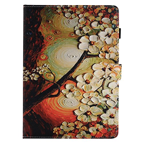 Lspcase iPad 9.7 Zoll Hülle 5./6. Generation PU Leder Hülle Brieftasche Flip Stand Schuthülle Tasche iPad Air/Air 2 Hülle Con Auto Schlaf Funktion für iPad 2017/iPad 2018,iPad Air/Air 2 Blume von Lspcase