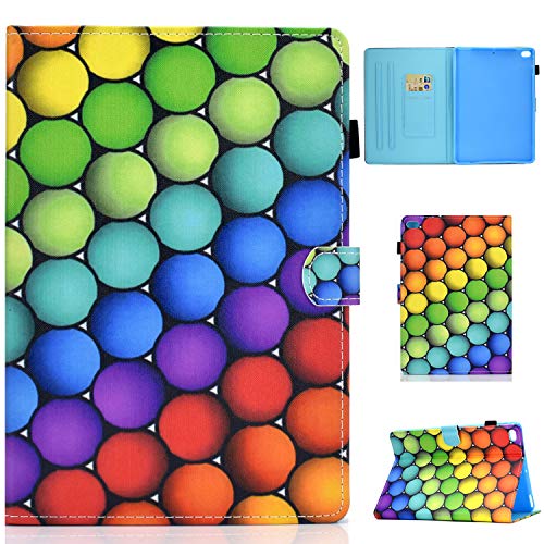 Lspcase iPad 9.7 Zoll Hülle 5./6. Generation PU Leder Hülle Brieftasche Flip Stand Schuthülle Tasche iPad Air/Air 2 Hülle Con Auto Schlaf Funktion für iPad 2017/iPad 2018,iPad Air/Air 2 Bunter Ball von Lspcase