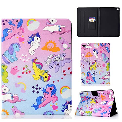 Lspcase iPad 9.7 Zoll Hülle 5./6. Generation PU Leder Hülle Brieftasche Flip Stand Schuthülle Tasche iPad Air/Air 2 Hülle Con Auto Schlaf Funktion für iPad 2017/iPad 2018,iPad Air/Air 2 Einhorn von Lspcase