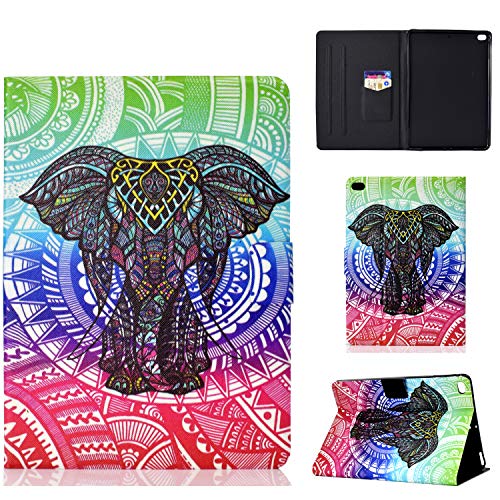 Lspcase iPad 9.7 Zoll Hülle 5./6. Generation PU Leder Hülle Brieftasche Flip Stand Schuthülle Tasche iPad Air/Air 2 Hülle Con Auto Schlaf Funktion für iPad 2017/iPad 2018,iPad Air/Air 2 Elefant von Lspcase