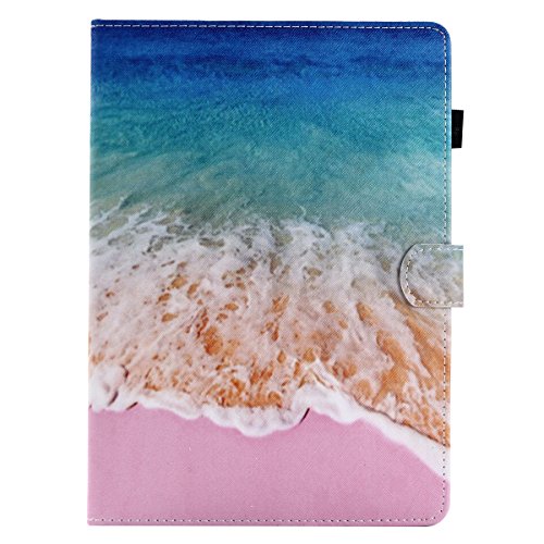 Lspcase iPad 9.7 Zoll Hülle 5./6. Generation PU Leder Hülle Brieftasche Flip Stand Schuthülle Tasche iPad Air/Air 2 Hülle Con Auto Schlaf Funktion für iPad 2017/iPad 2018,iPad Air/Air 2 Rosa Meer von Lspcase