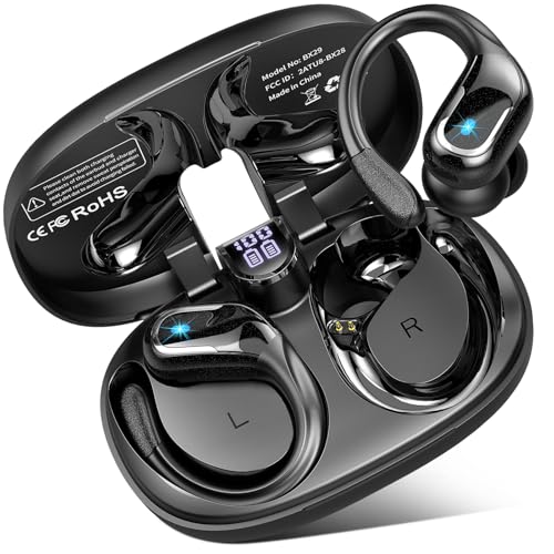 Bluetooth Kopfhörer Sport, Kopfhörer Kabellos Bluetooth 5.4, In Ear Kopfhörer 4 ENC Noise Cancelling Mic, 75Std Immersive Sound, IP7 Wasserdicht Ohrhörer Android/iOS, Comfort Fit mit Ohrhaken, Schwarz Bluetooth Kopfhörer Sport, Kopfhörer Kabellos Bluetooth 5.4, In Ear Kopfhörer 4 ENC Noise Cancelling Mic, 75Std Immersive Sound, IP7 Wasserdicht Ohrhörer Android/iOS, Comfort Fit mit Ohrhaken, Schwarz von Ltinist