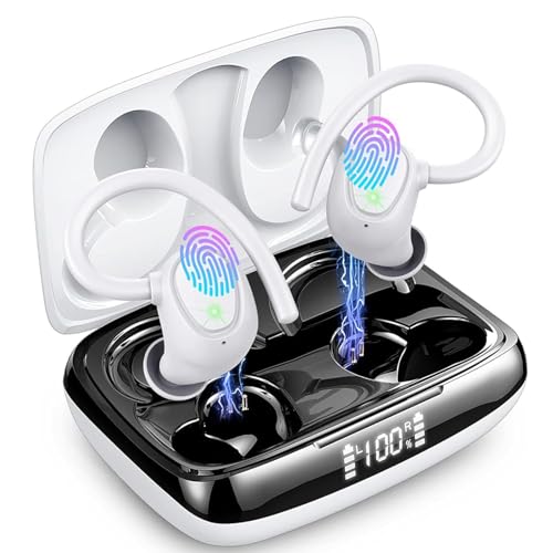 Bluetooth Kopfhörer in Ear, 2024 Neue Kabellos Kopfhörer Bluetooth 5.3 mit Bass Stereo, 48H Wireless Kopfhörer Sport mit CVC8.0 Noise Cancelling Mikrofon, IP7 Wasserdicht Bluetooth Earbuds, Weiß von Ltinist
