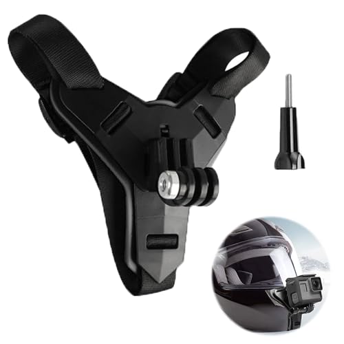 Motorradhelm-Halterung Action Kamera Helm Mount Einstellbarer Motorradhelm Halterung rutschfeste Helm-Kinnstütze Gebogene Helmhalterung Kompatibel mit Gopro Hero Und Anderen Actionkameras Schwarz von Ltsbaed