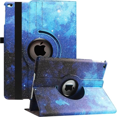 Drehbare Hülle für iPad 9. Generation 2021, 8. Generation 2020, 7. Generation 10,2" 2019 – 360Grad drehbarer Standfuß mit Mehreren Blickwinkeln, Auto Aufwachen/Schlafen (Blauer Stern) von Lturxq