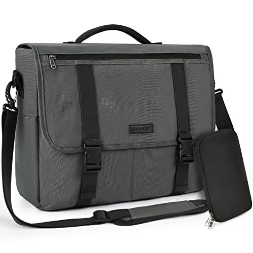 Lubardy Laptoptasche 15,6 Zoll Laptop Aktentasche Arbeitstasche Herren Wasserabweisend Laptop Umhängetasche Schultertasche Business Notebook Computer Tasche für Arbeit/Schule/Männer/Damen (Grau) von Lubardy