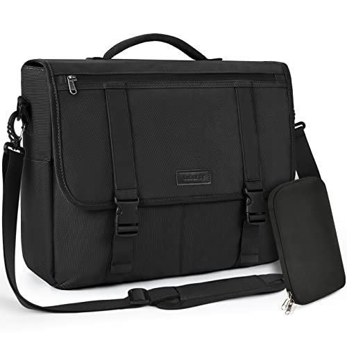 Lubardy Laptoptasche 15,6 Zoll Laptop Aktentasche Arbeitstasche Herren Wasserabweisend Laptop Umhängetasche Schultertasche Business Notebook Computer Tasche für Arbeit/Schule/Männer/Damen-Schwarz von Lubardy