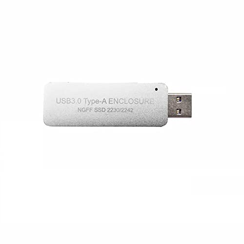 Lubrol USB3.0 Typ-A TO SSD-Gehäuse ohne Kabel für NGFF B-Key SATA Protokoll für 2230 oder 2242 M.2 SSD, Silber von Lubrol