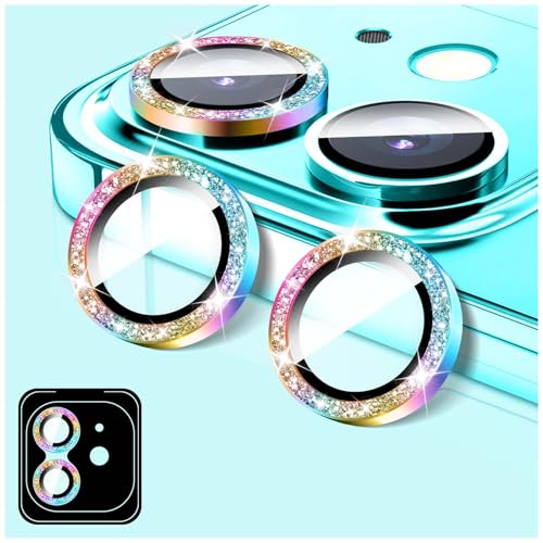 LucBuy Kamera Schutz für iPhone 12/iPhone 12 Mini, Glitzer 9H Hartglas Kamera-Abdeckung Filmaufkleber, Automatisch Ausrichtende Einzelne Metallringe, Glänzendes Handyzubehör LucBuy Kamera Schutz für iPhone 12/iPhone 12 Mini, Glitzer 9H Hartglas Kamera-Abdeckung Filmaufkleber, Automatisch Ausrichtende Einzelne Metallringe, Glänzendes Handyzubehör von LucBuy