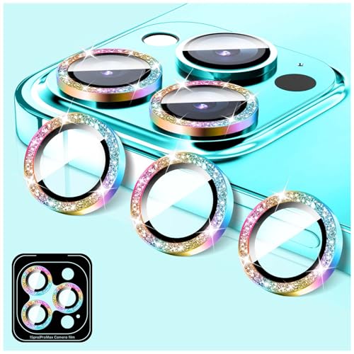 LucBuy Kamera Schutz für iPhone 13 Pro/iPhone 13 Pro Max, Glitzer 9H Hartglas Kamera-Abdeckung Filmaufkleber, Automatisch Ausrichtende Einzelne Metallringe, Glänzendes Handyzubehör LucBuy Kamera Schutz für iPhone 13 Pro/iPhone 13 Pro Max, Glitzer 9H Hartglas Kamera-Abdeckung Filmaufkleber, Automatisch Ausrichtende Einzelne Metallringe, Glänzendes Handyzubehör von LucBuy