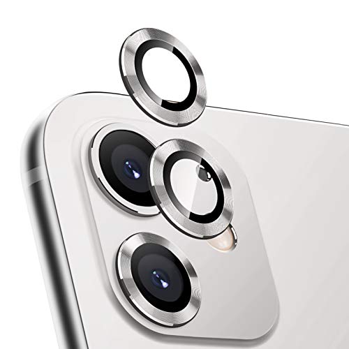 LucBuy Kameraobjektivschutz für iPhone 11, HD Hartlegierung Aluminiumlegierung Einzelring Kreislinse Bildschirmabdeckfolie,Kratzfeste Einfach zu Installierende Objektivschutzaufkleber (Silber) von LucBuy