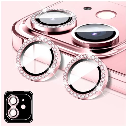 LucBuy Kameraschutz für iPhone 11, Diamant Aufkleber für Kameraobjektiv Abdeckung, Displayschutzfolie aus Gehärtetem Glas, Individuelle Automatisch Ausrichtende Metallringe von LucBuy