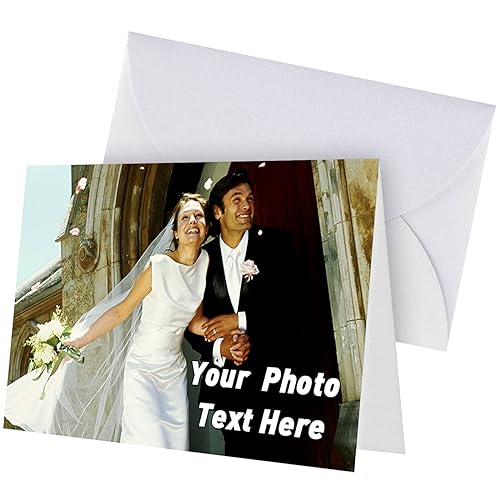 LucBuy Personalisierte Grußkarte mit Foto Text, Individuelle Dankeskarten mit Umschlag,Individuelle Einladungskarten als Geschenke,Geburtstagskarte für Weihnachten Hochzeit Abschluss Jahrestag (A1) von LucBuy