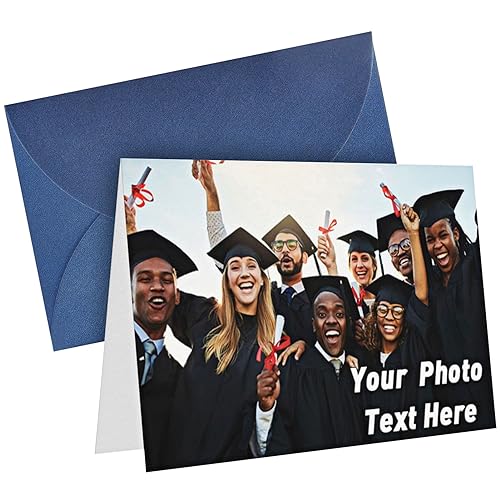 LucBuy Personalisierte Grußkarte mit Foto Text, Individuelle Dankeskarten mit Umschlag,Individuelle Einladungskarten als Geschenke,Geburtstagskarte für Weihnachten Hochzeit Abschluss Jahrestag (A3) von LucBuy