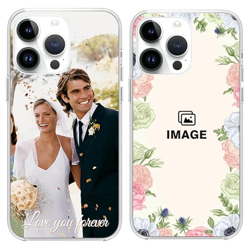 LucBuy Personalisierte Handyhülle, Individuelle Schutzhülle mit Foto, Personalisierte Geschenke, Transparente Handyhülle, Kompatibel mit iPhone 15 14 12 13 11 Pro Max XR 6 7 8 Plus (A1) von LucBuy
