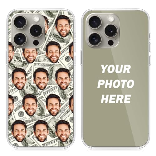 LucBuy Personalisierte Handyhüllen mit Gesichtsfoto, Benutzerdefinierte Bilder Schutzhülle kompatibel mit iPhone 15 14 12 13 11 Pro Max XR 6 7 8 Plus, Lustige Maßgeschneiderte Handyhüllen (C11) von LucBuy