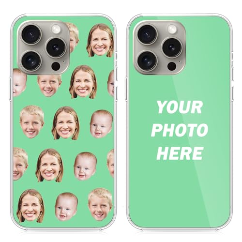 LucBuy Personalisierte Handyhüllen mit Gesichtsfoto, Benutzerdefinierte Bilder Schutzhülle kompatibel mit iPhone 15 14 12 13 11 Pro Max XR 6 7 8 Plus, Lustige Maßgeschneiderte Handyhüllen (C28) von LucBuy