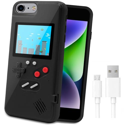 LucBuy Spielekonsolenhülle für iPhone, Schutzhülle mit Eigener Stromversorgung und 36 Spielen,Cooles Farbdisplay,Stoßfeste Videospiel-Handytasche für iPhone 6/6s/7/8/SE2 - Schwarz LucBuy Spielekonsolenhülle für iPhone, Schutzhülle mit Eigener Stromversorgung und 36 Spielen,Cooles Farbdisplay,Stoßfeste Videospiel-Handytasche für iPhone 6/6s/7/8/SE2 - Schwarz von LucBuy