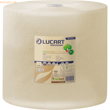 Lucart Putztuchrolle Eco Natural 851250 3-lagig 36x36cm 1.000 Blatt Lucart Putztuchrolle Eco Natural 851250 3-lagig 36x36cm 1.000 Blatt von Lucart