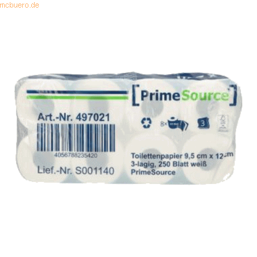 Lucart Toilettenpapier LUCART 497021 3-lagig 250 Blatt weiß 8 Rollen Lucart Toilettenpapier LUCART 497021 3-lagig 250 Blatt weiß 8 Rollen von Lucart