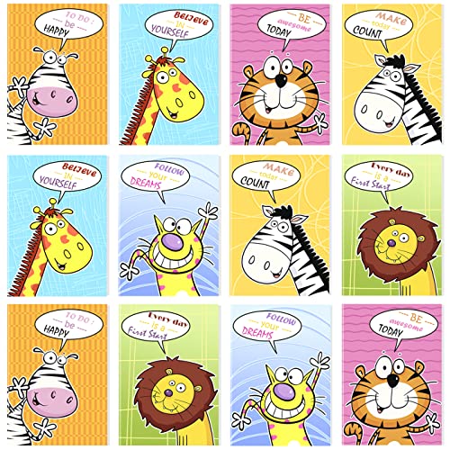 Mini Notizbuch,24 Stück Cute Cartoon Notizblock,Süßes Kleines Notizbuch Pocket Notebook,Taschennotizbuch Klein für Schule Büro Hause Reise (120 x 85mm) von Luccyle