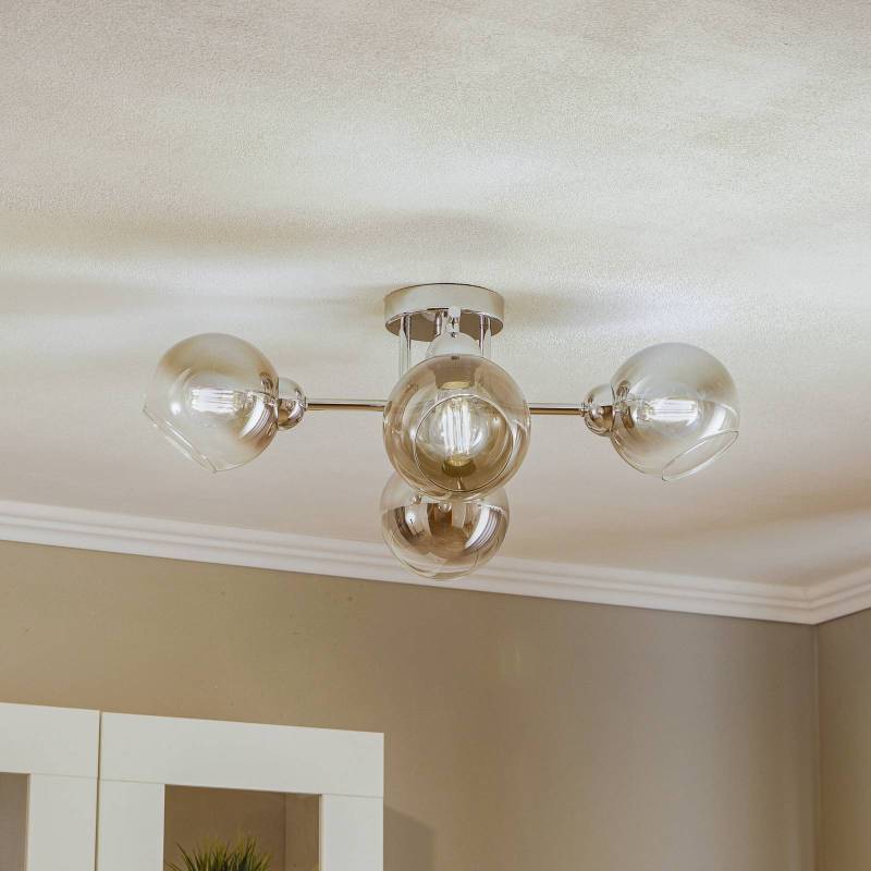 Deckenlampe Bolet Ø 65 cm, chrom, 4-flammig von Lucea