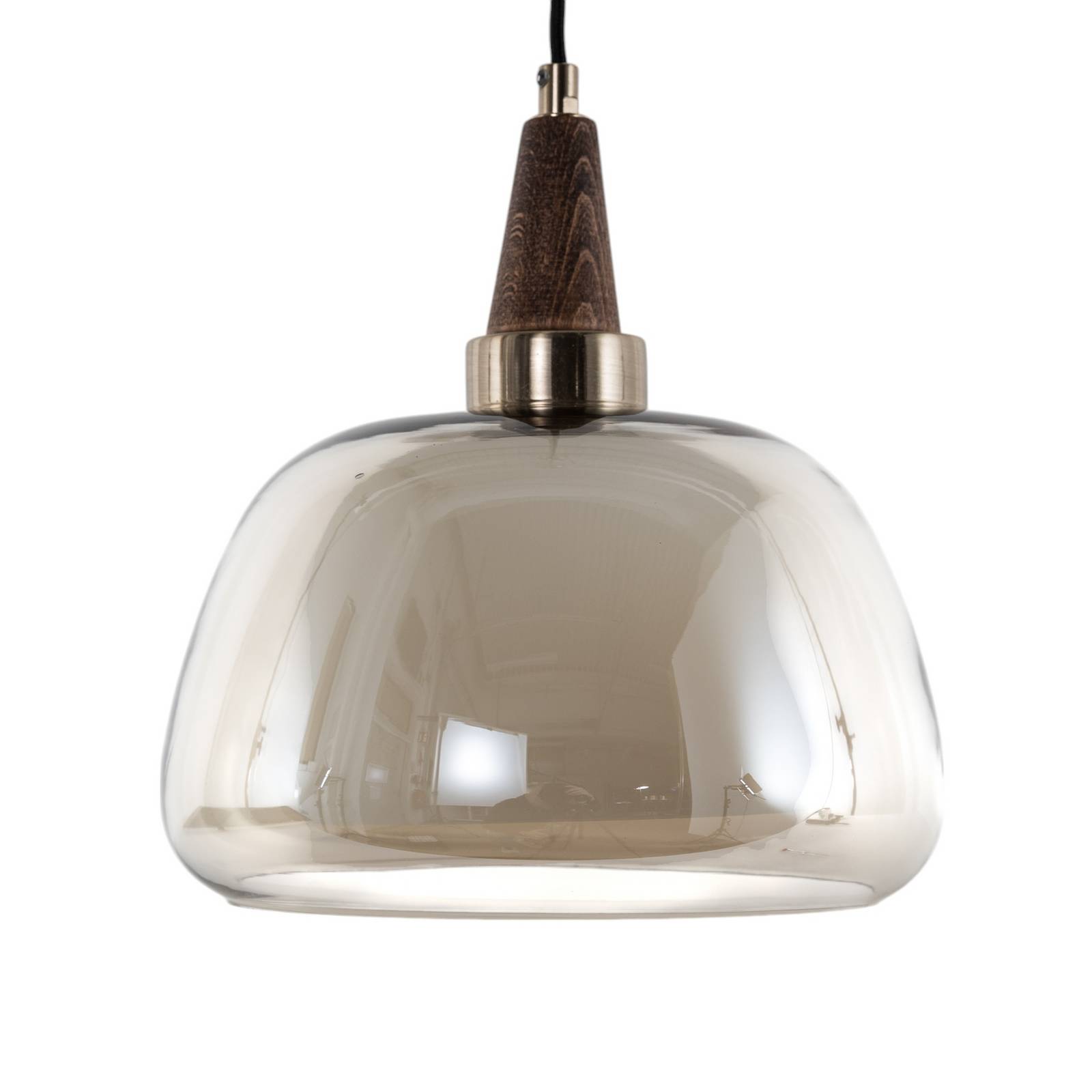Hängeleuchte Ermo, messingfarben, Ø 25 cm, Glas, Eisen Hängeleuchte Ermo, messingfarben, Ø 25 cm, Glas, Eisen von Lucea