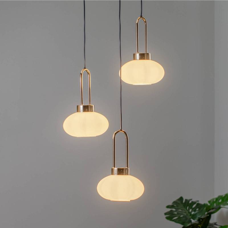 Hängeleuchte Rezza Ø 47 cm, gold, 3-flammig von Lucea