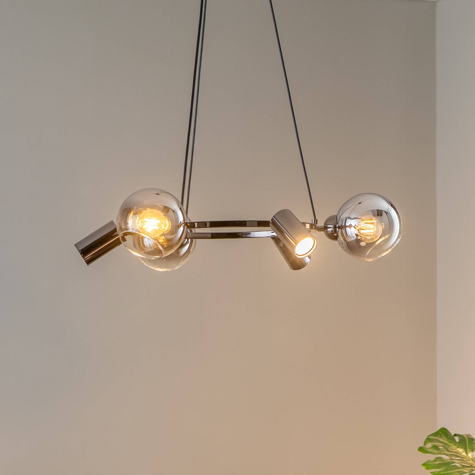 Hängeleuchte Zerde 3+3 Ø 67 cm schwarz-chrom 6-flg Hängeleuchte Zerde 3+3 Ø 67 cm schwarz-chrom 6-flg von Lucea