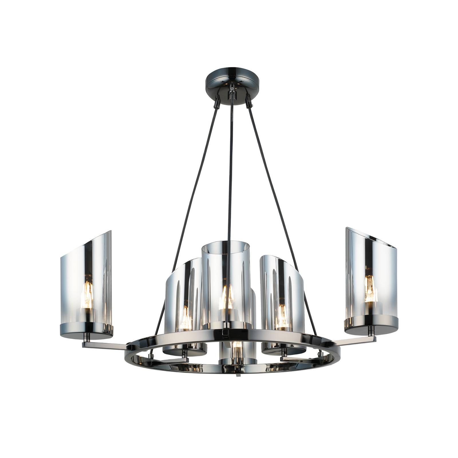 Kronleuchter Padrela, Ø 68 cm, schwarz-chrom 6-flg Kronleuchter Padrela, Ø 68 cm, schwarz-chrom 6-flg von Lucea