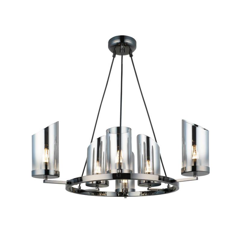 Kronleuchter Padrela, Ø 68 cm, schwarz-chrom 6-flg von Lucea