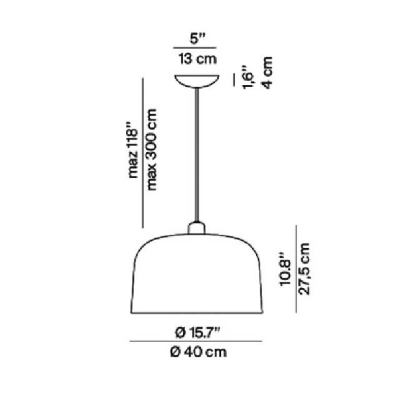 Luceplan Zile Hängeleuchte ziegelrot matt, Ø 40 cm von Luceplan