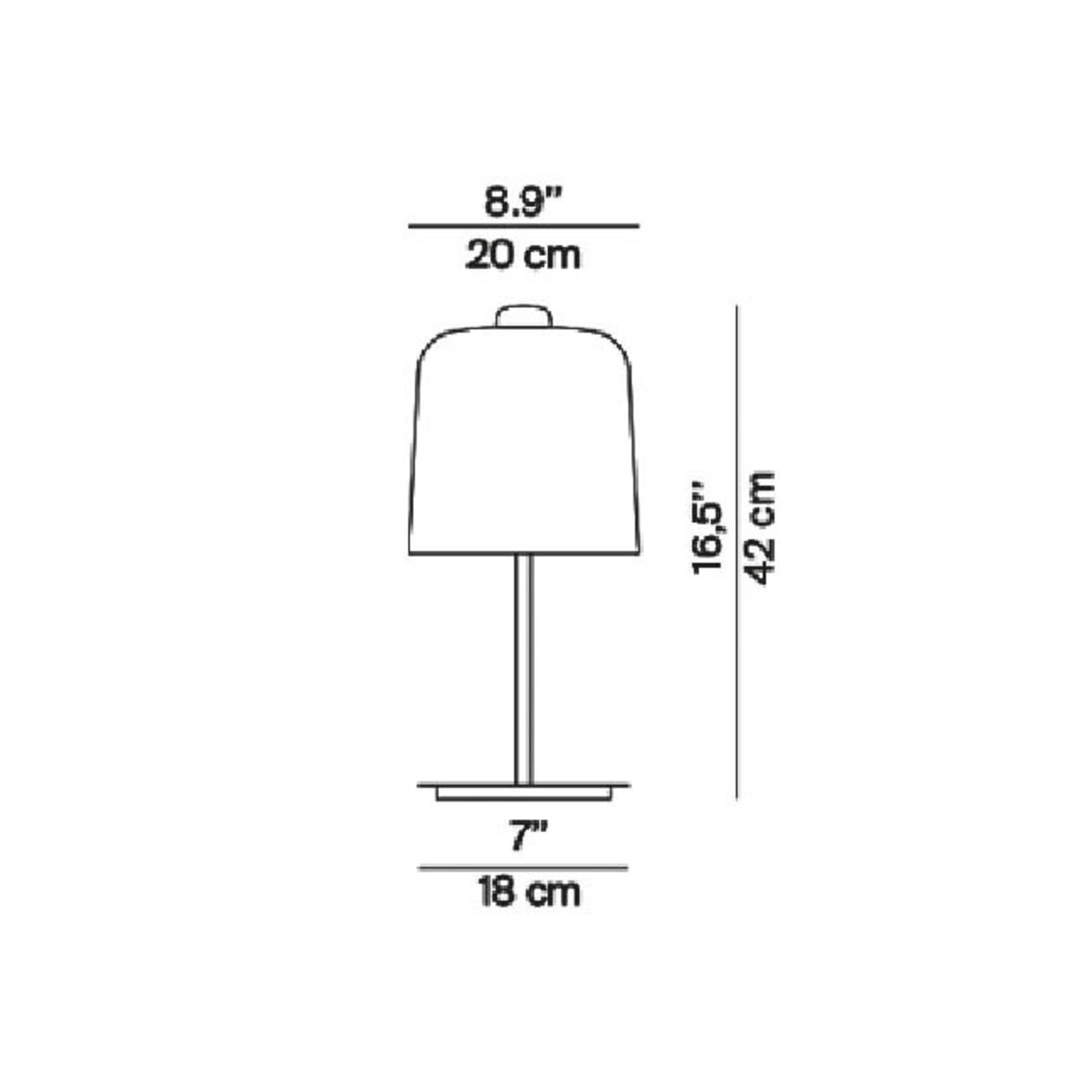 Luceplan Zile Tischlampe taubengrau, Höhe 42 cm von Luceplan