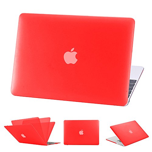 Luch MacBook Air 11 Hülle - Ultradünne Hochwertige Matt Gummierte Plastik Hartschale Tasche Schutzhülle Snap Case Cover für MacBook Air 11.6 Zoll (A1370 / A1465), Rot von Luch