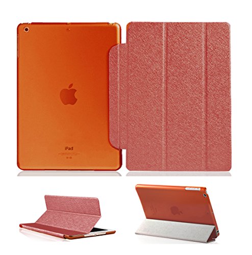 Luch iPad Air Hülle, Glitter Seide Series Schutzhülle Cover Case Etui Tasche mit Hart PC Durchschaubar Rücken Deckel mit Auto Schlaf/Wach Funktion und Standfunktion für Apple iPad Air iPad 5, Rot von Luch