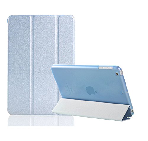 Luch iPad Mini 4 Hülle, Glitter Seide Series Schutzhülle Cover Case Etui Tasche mit Hart PC Durchschaubar Rücken Deckel mit Auto Schlaf/Wach Funktion und Standfunktion für Apple iPad Mini 4, Hellblau von Luch
