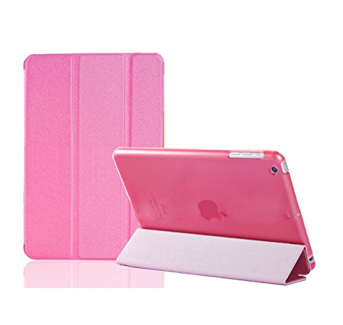 Luch iPad Mini 4 Hülle, Glitter Seide Series Schutzhülle Cover Case Etui Tasche mit Hart PC Durchschaubar Rücken Deckel mit Auto Schlaf/Wach Funktion und Standfunktion für Apple iPad Mini 4, Pink von Luch