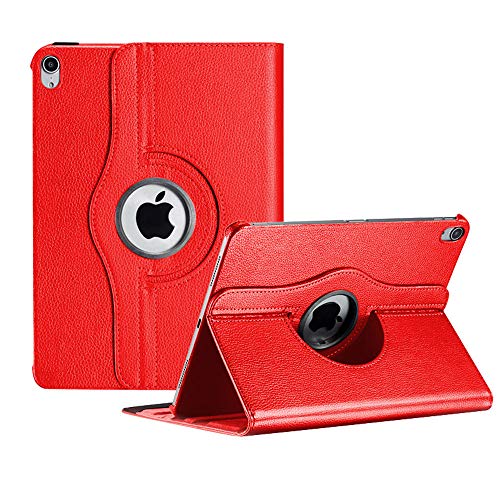Luch iPad Pro 11'' 2018 Hülle, 360° Grad rotierend Schutzhülle Stand Case Cover Kunstleder Tasche Etui mit Auto Schlaf/Wach Funktion für Apple iPad Pro 11 Zoll, Rot von Luch