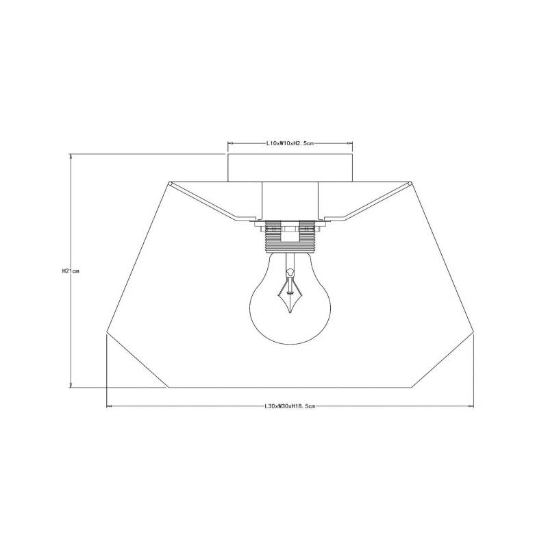 Deckenleuchte Jessica, schwarz, Ø 30 cm, Baumwolle von Lucide