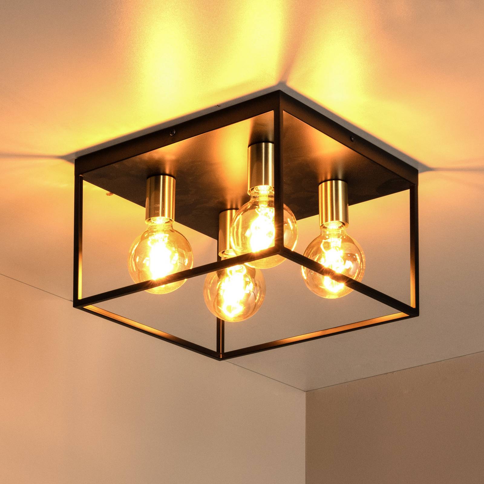Deckenleuchte Ruben, schwarz, 36 cm, 4-flammig, Metall, E27 Deckenleuchte Ruben, schwarz, 36 cm, 4-flammig, Metall, E27 von Lucide