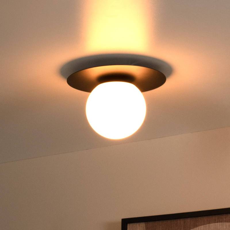 Deckenleuchte Tricia, schwarz, Ø 25 cm, Glas, 1-flammig, E27 von Lucide