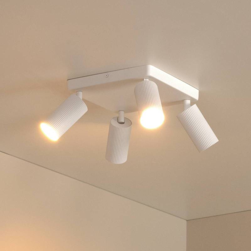 Deckenstrahler Clubs, weiß, 4-flammig, GU10, Aluminium von Lucide